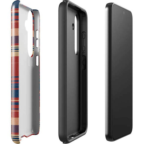 Red and Blue Plaid Galaxy S25 Plus Impact Case
